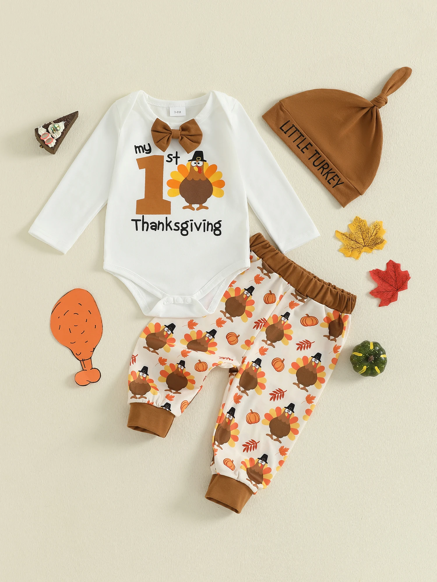 

Очаровательные комплекты одежды для маленьких девочек. Стильное боди с длинными рукавами и принтом тыквы, леггинсы и повязка на голову. Одежда из 3 предметов.