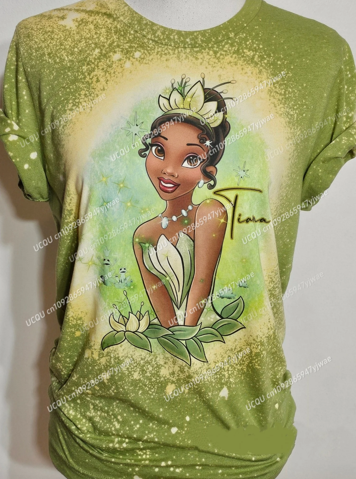 

2025 Summer Women Cartoon Anime Princess Print O-Neck Short Sleeve T-Shirt Summer Tee Daily Home Oversized Sport T-Shirt