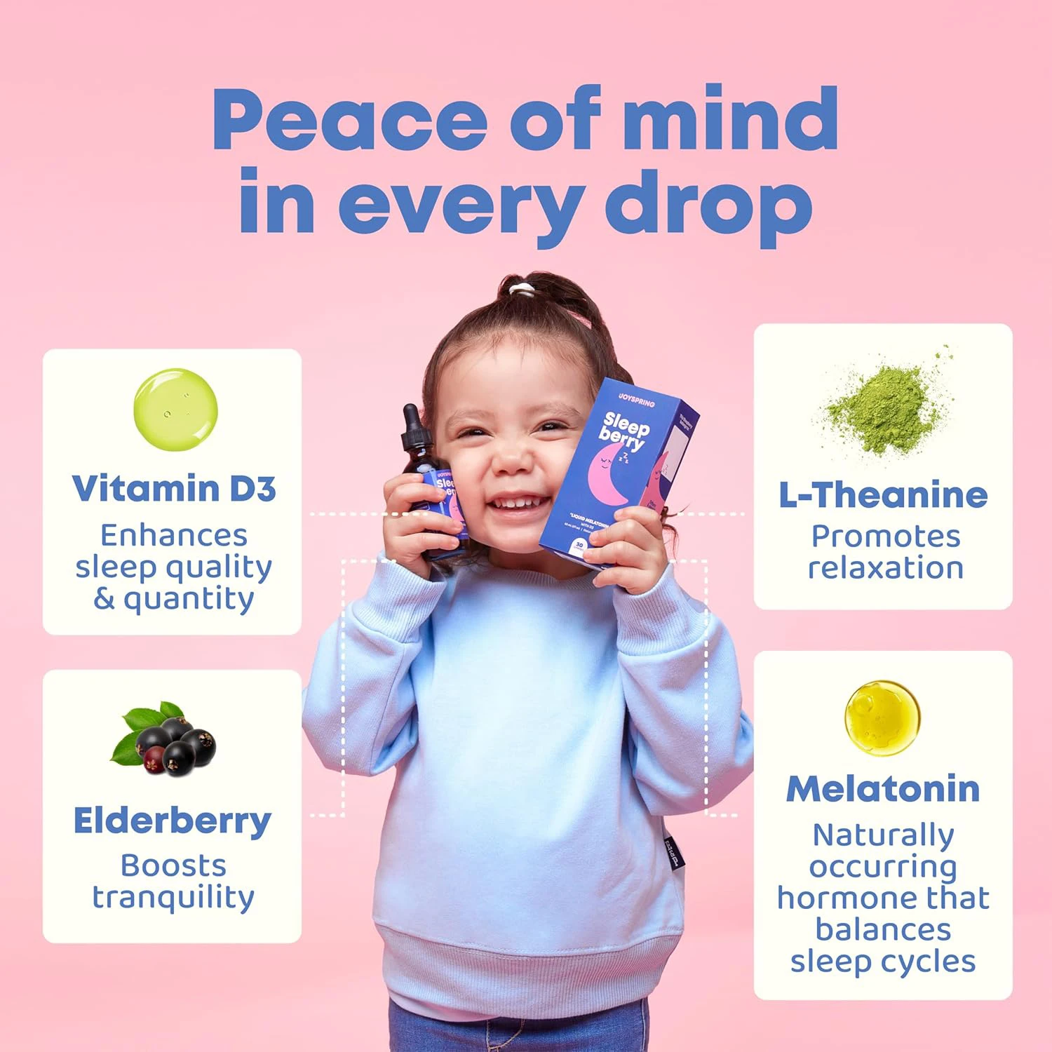 Liquid Melatonin Drops 30ml - with Vitamin D - Immune System & Sleep Support, Stress Relief, Sleeping Better, NON-GMO