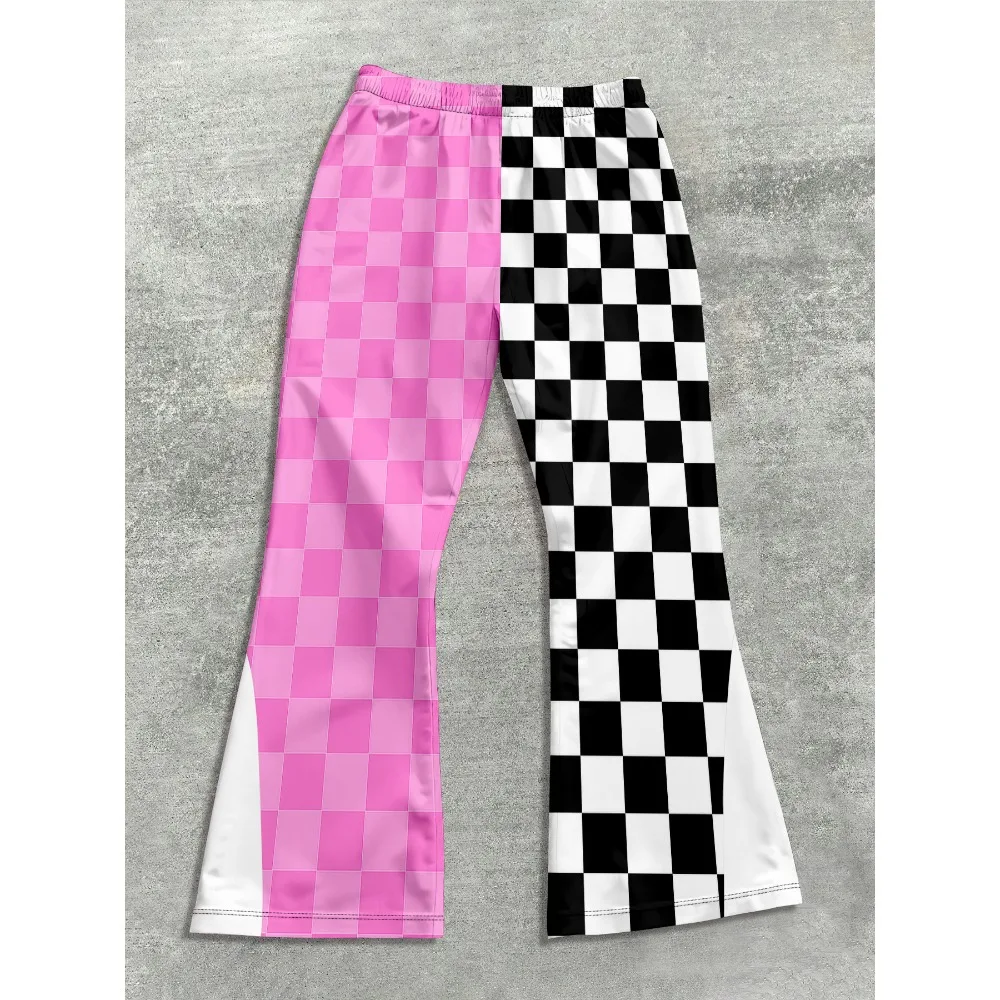 Y2k Flared Pants Men Loose 3D Print Trousers Casual Sweatpants Mid Waist Sporty Female Clothes Streetwear Hip Hop Vintage Pants