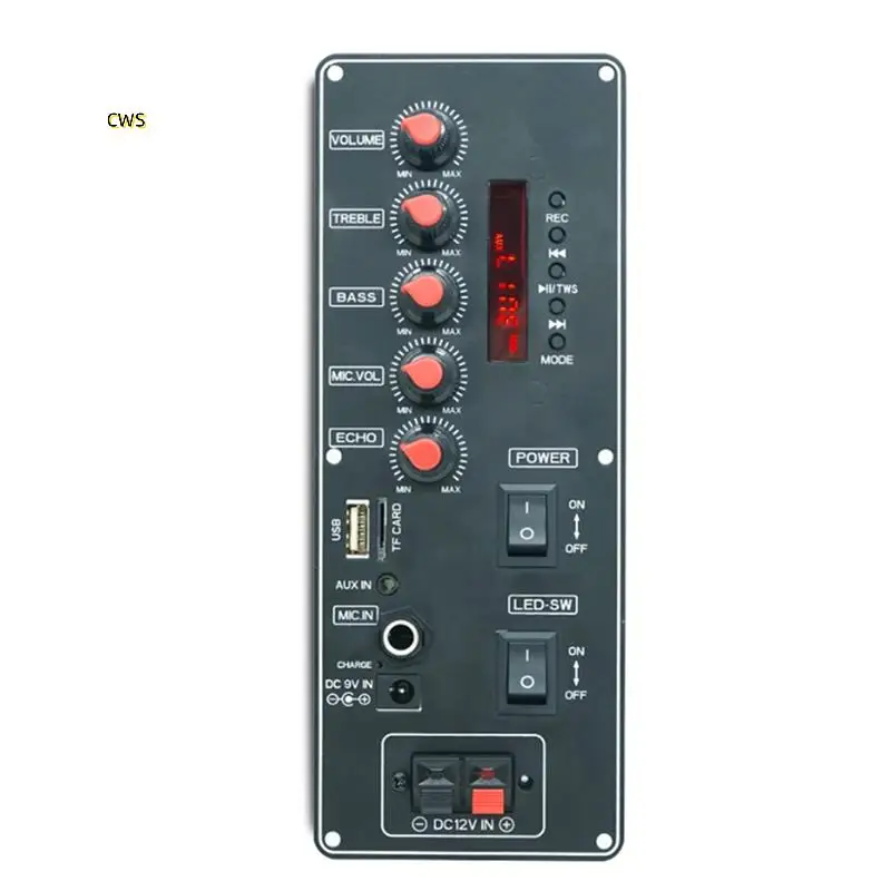 لوحة فك تشفير MP3 مع مقبض تعديل ثلاثي وباس يدعم MP3/WMA/WAV/Flac/Ape وحدة استقبال الصوت سهلة التشغيل