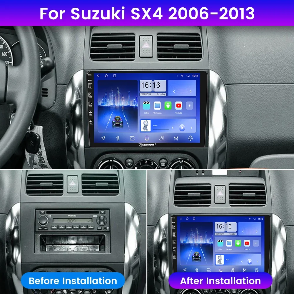 Android Car Radio For Suzuki SX4 2006-2013 Car Stereo 2Din Octa Core GPS Navigation Player IPS Screen Carplay Android Auto