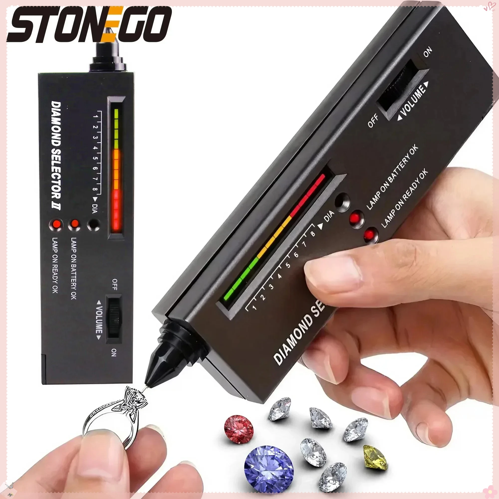 Diamond Tester Portable Electronic Gemstone Testing Pen for Jewelry Jade Ruby Stone Hardness Identification