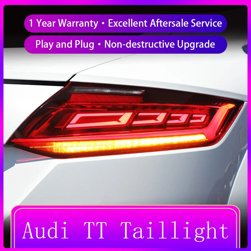 Auto Taillights For Audi TT 2015-2019 Tail Light DRL Rear Lamp Turn Signal LED Bulbs Modified Brake Automatic Car Accessories