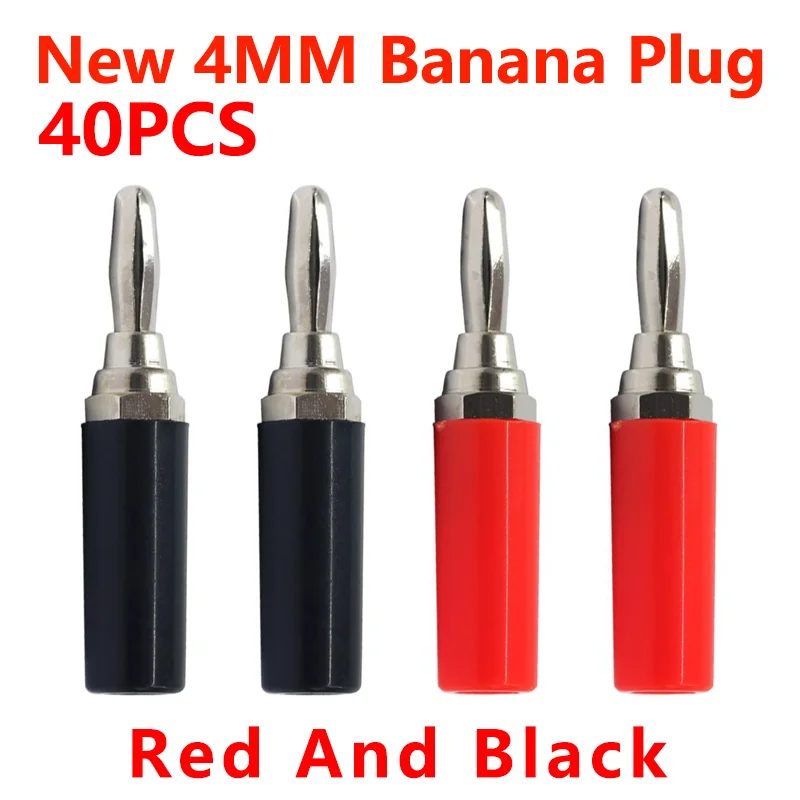 

20PCS/New 4mm Plugs Musical Audio Speaker Jack Cable Wire Pin Banana Plug Connectors Socket Red Black