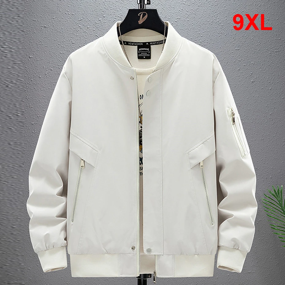 

Varsity Jacket Men 9XL Plus Size Waterproof Windbreaker Baseball Jacket Coat Male Fashion Casual Outerwear Big Size 9XL