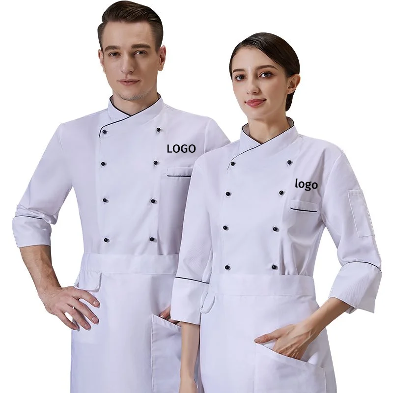 Professional Chef Jacket Custom Logo Men Women Kitchen Work Wear Catering Chefs Uniform Free Printing Restaurant Cook Coat