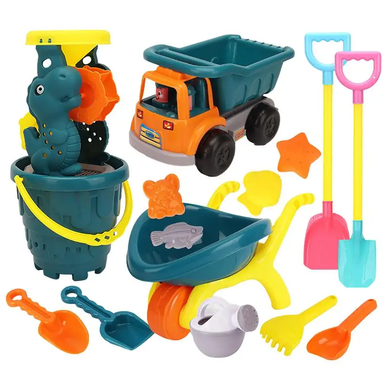 

15Pcs Beach Sand Toys For Kids Sand Toys With Beach Bucket Shovels Tool Kit Sandbox Toys For Kids And Toddlers Outdoor Beach