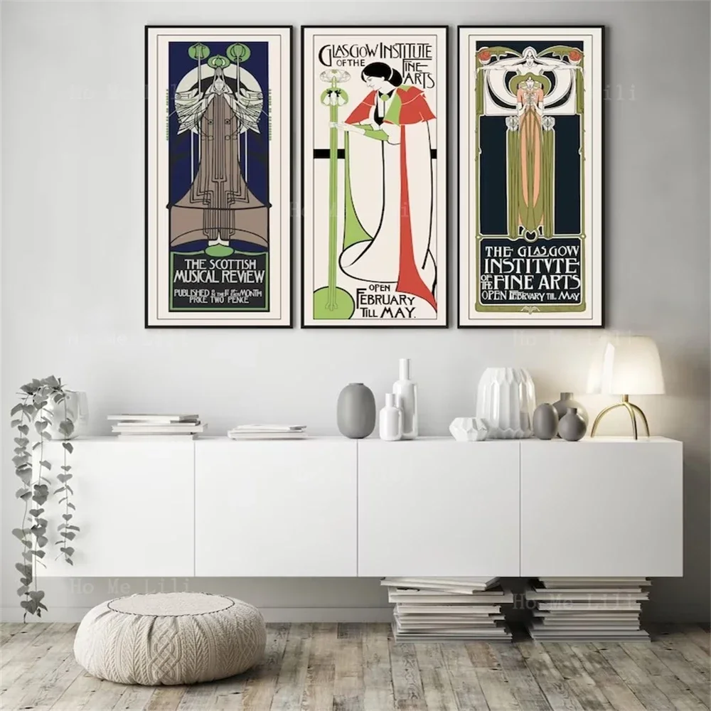 Charles Rennie Mackintosh Set of 3 Piece Wall Art Exhibition Posters