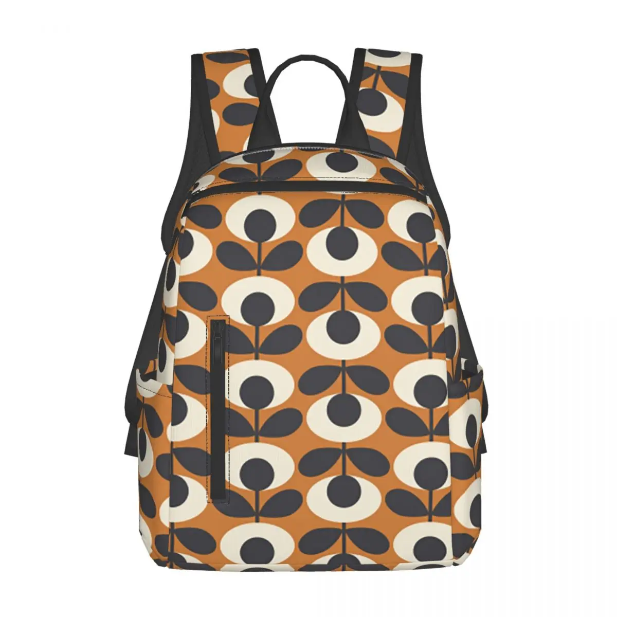 orla-kiely-花抽象バックパックデイパック大容量男の子女の子ブックバッグスクールバッグショルダーバッグ男性女性用