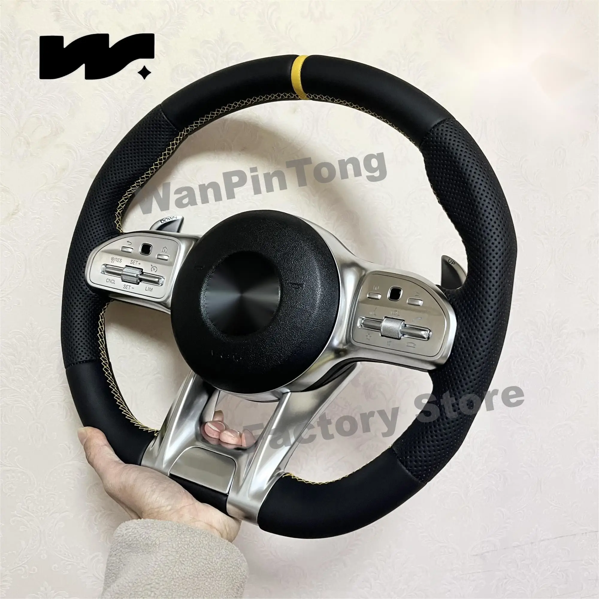 For AMG Steering Wheel for Mercedes-Benz A/B/C/E/S Class GRA GLB GLC GLE GLS 05-24 Universal steering wheel for all models