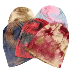 Geebro Women Casual Tie Dye Soft Beanies Hats Spring Autumn slouch Hats Ladies Knitted Slouchy Skullies Baggy Hat Gorras Caps