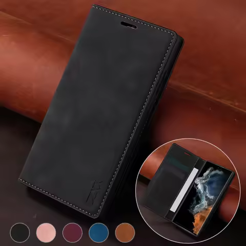 Wallet Magnetic Flip Leather Case For Samsung Galaxy S25 Edge S24 Ultra S23 Plus S22 S21 S20 FE A07 A16 A17 A26 A36 A55 A56
