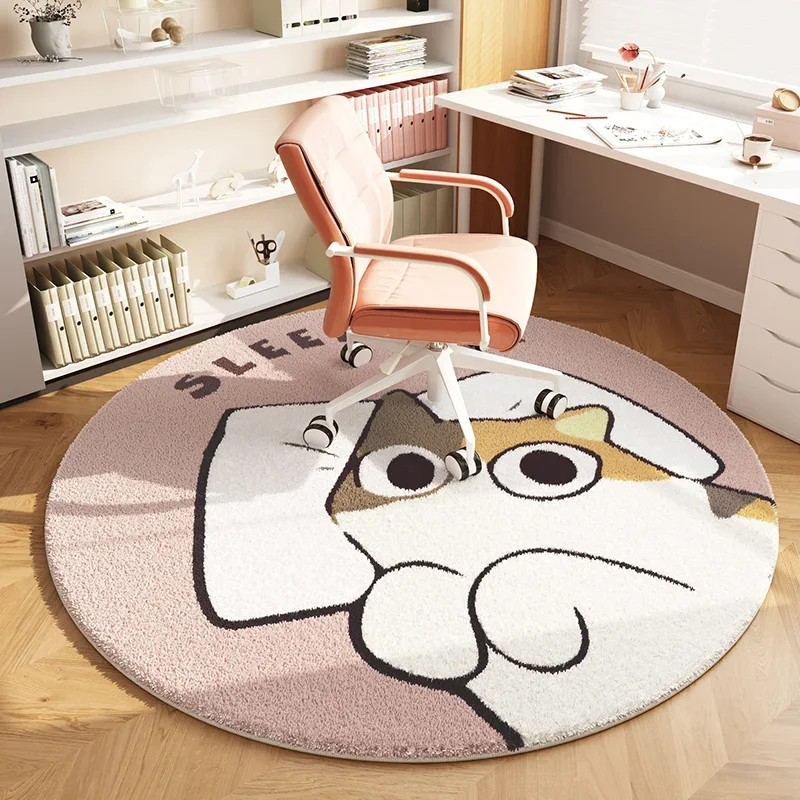 Minimalist Sunshine Decorative Floor Mat For Home Office Indoor Soft Beige Sun Spiral Pattern Warm Modern Stylish Home Decor