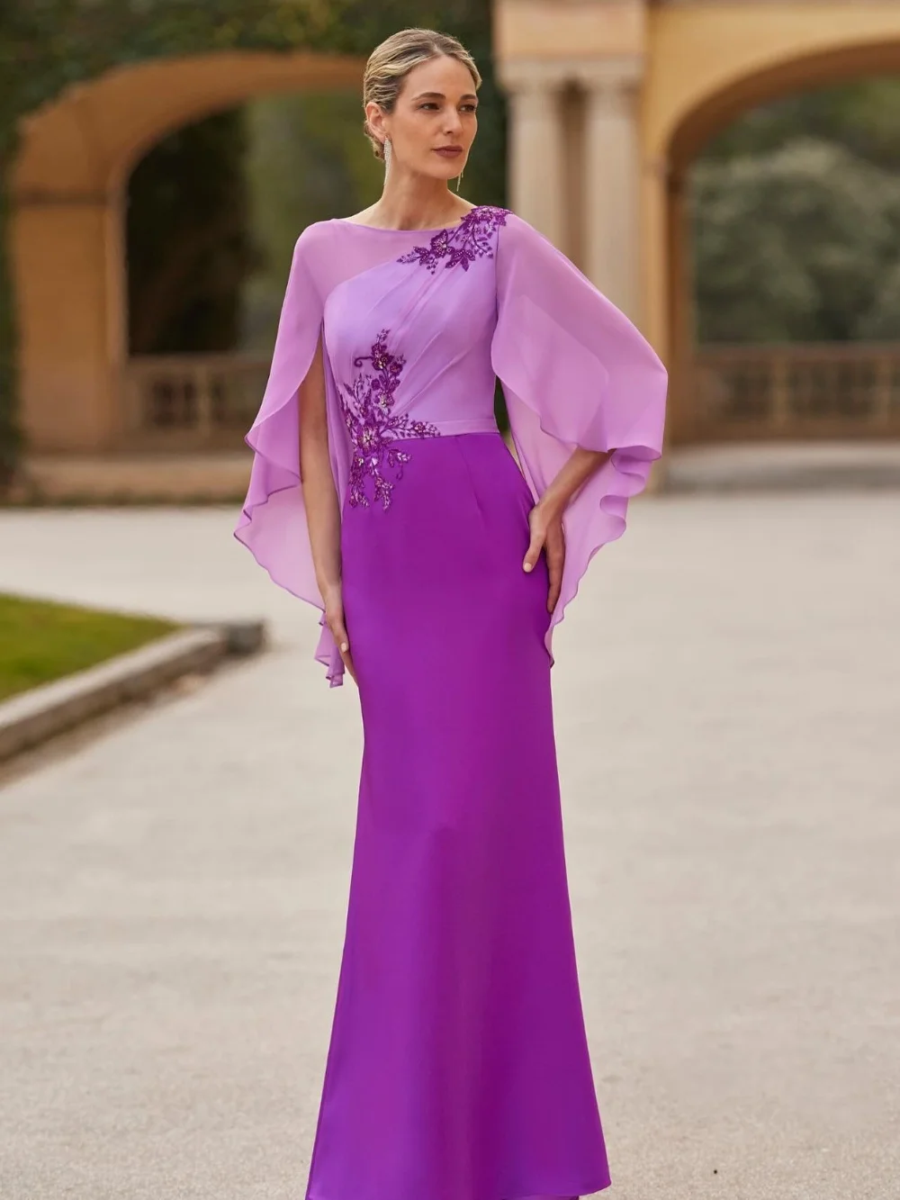 

Sizes Available Jersey Pleat Mermaid O-Neck Midi Dresses Prom Dresses Classic Exquisite Modern Style Pastrol Chinese Style