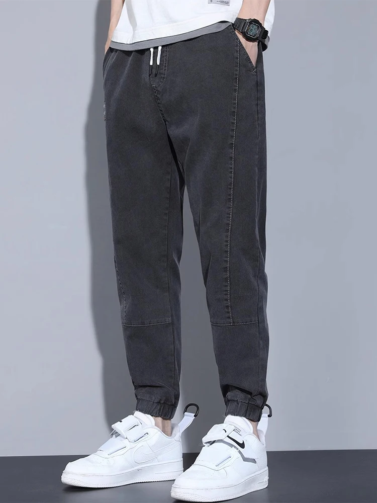 سراويل غير رسمية من American Sle للرجال صيفية رفيعة وفضفاضة ومطاطة من الحريم سراويل عمال خفيفة الوزن ومريحة للتنفس #2