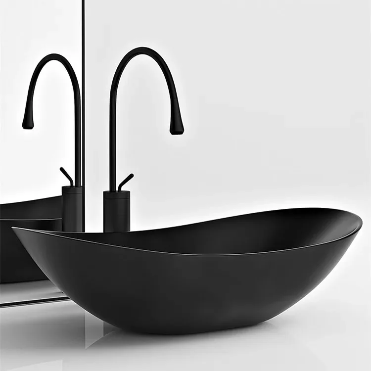 Nordic Ceramic Tabletop Basin Black and White Balcony Sink Washbasin Household Bathroom Washbasin Basin Single Basin