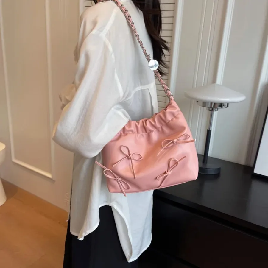 

Popular summer new summer texture hundreds of chain single shoulder crossbody bag Korean version of the bucket female bag
