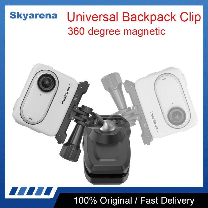 For DJI Action4/Insta360 GO3 Universal Magnetic Mount 360 Degree GoPro12 Sports Camera Backpack Clip Accessories