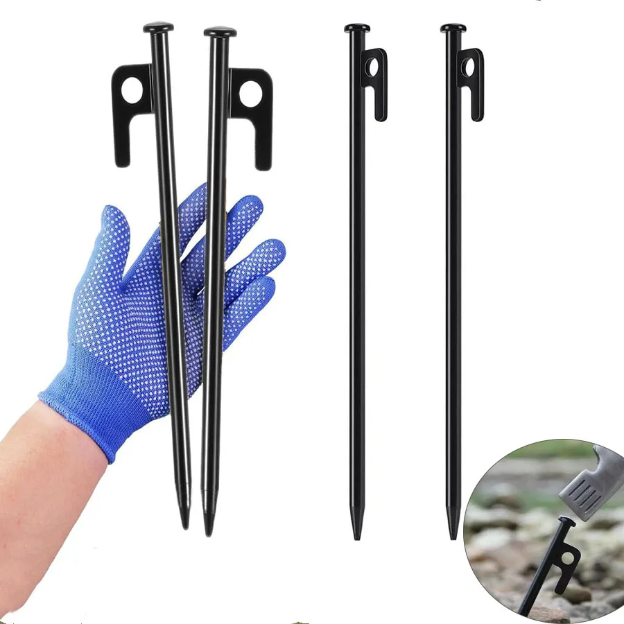 2/4Pack Tent Stakes Heavy Duty Camping Stakes, Perfect For Camping Hiking Outdoor Camping Pegs Metal Tent Pegs Screw Unbreakable