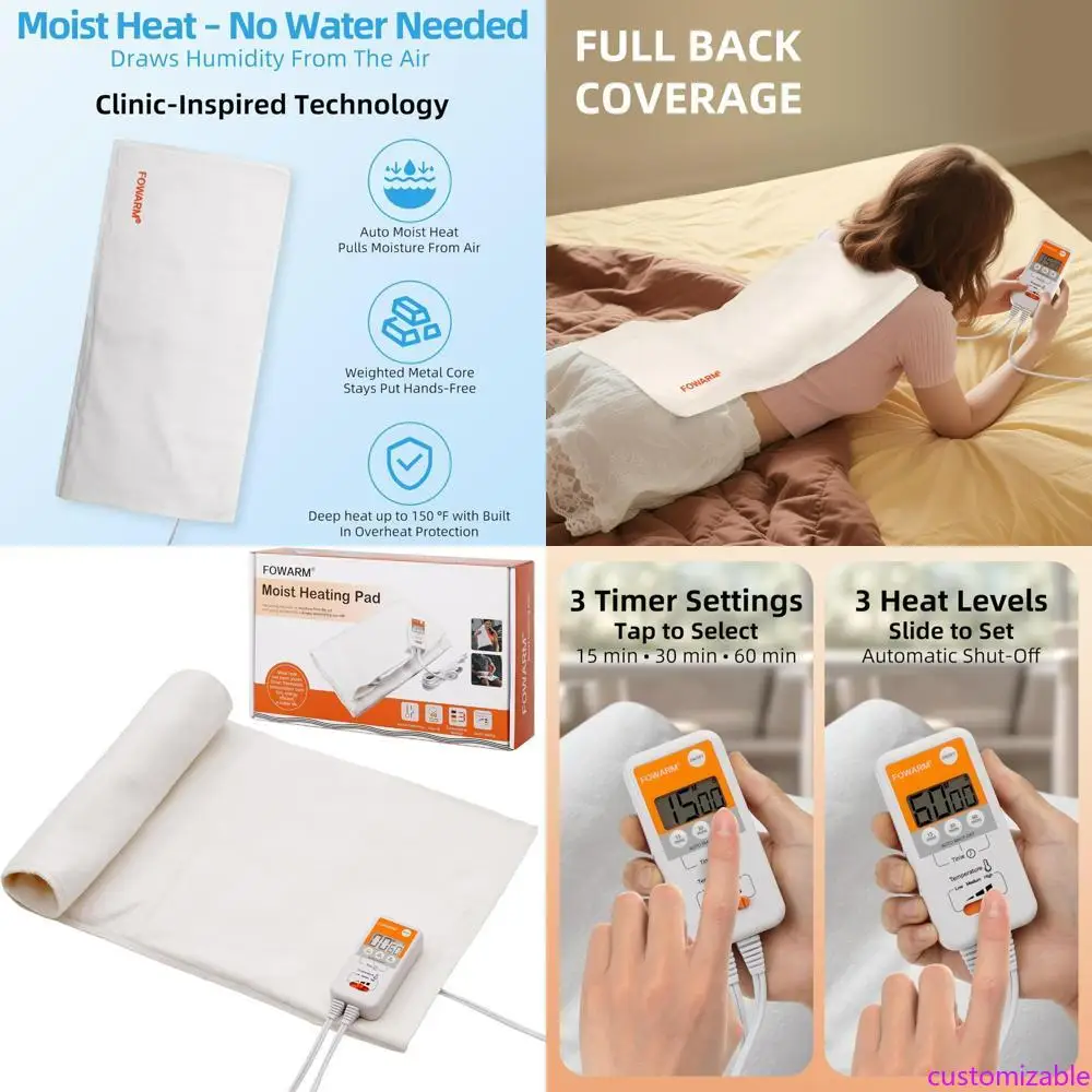 

Электрическая грелка Deep Comfort для спины, шеи, плеч и менструальных судорог с функцией автоматического отключения