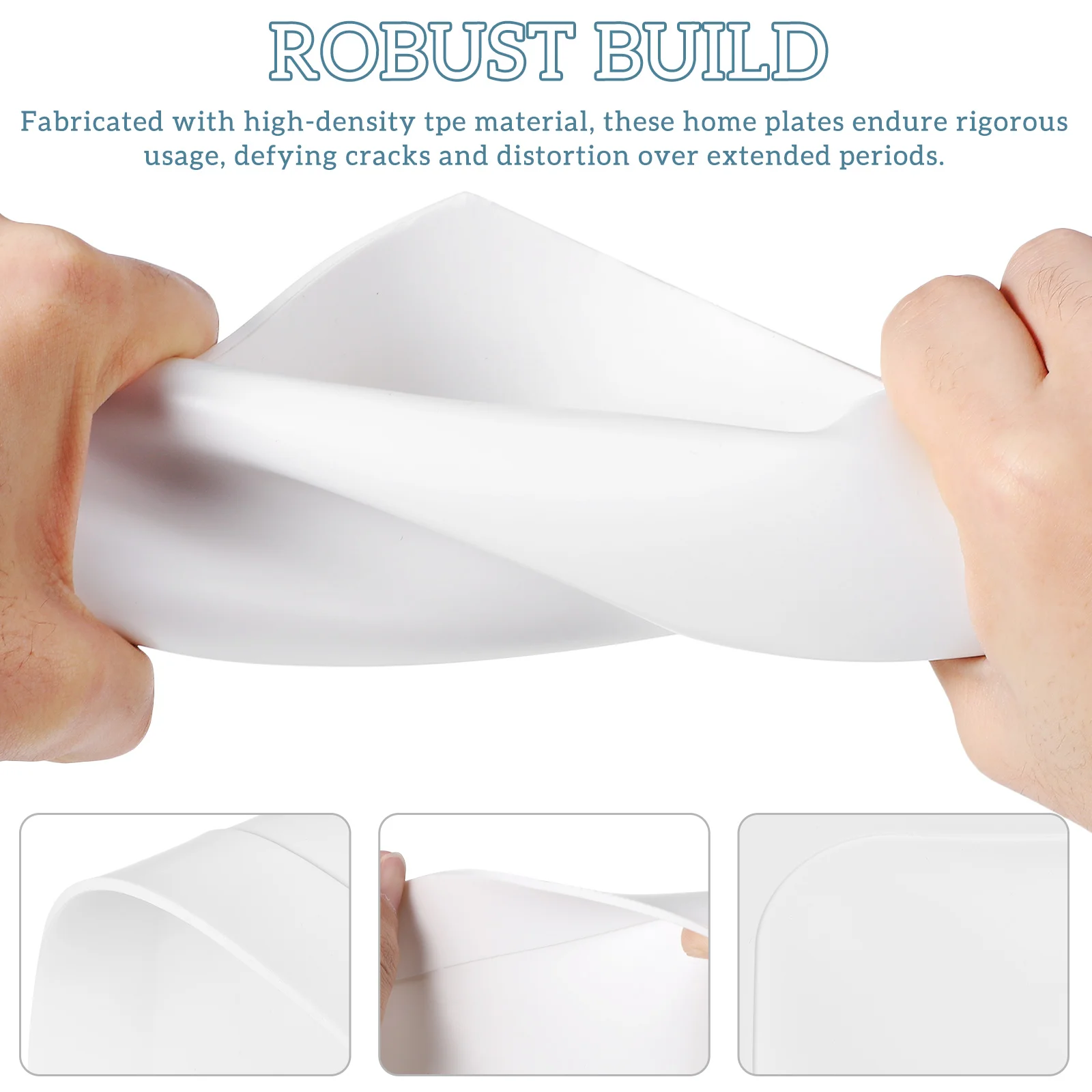 

2pcs Baseball Home Plates Durable High-Density Tpe Training Bases For Outdoor Slip-Resistant Lightweight Portable Spot Markers