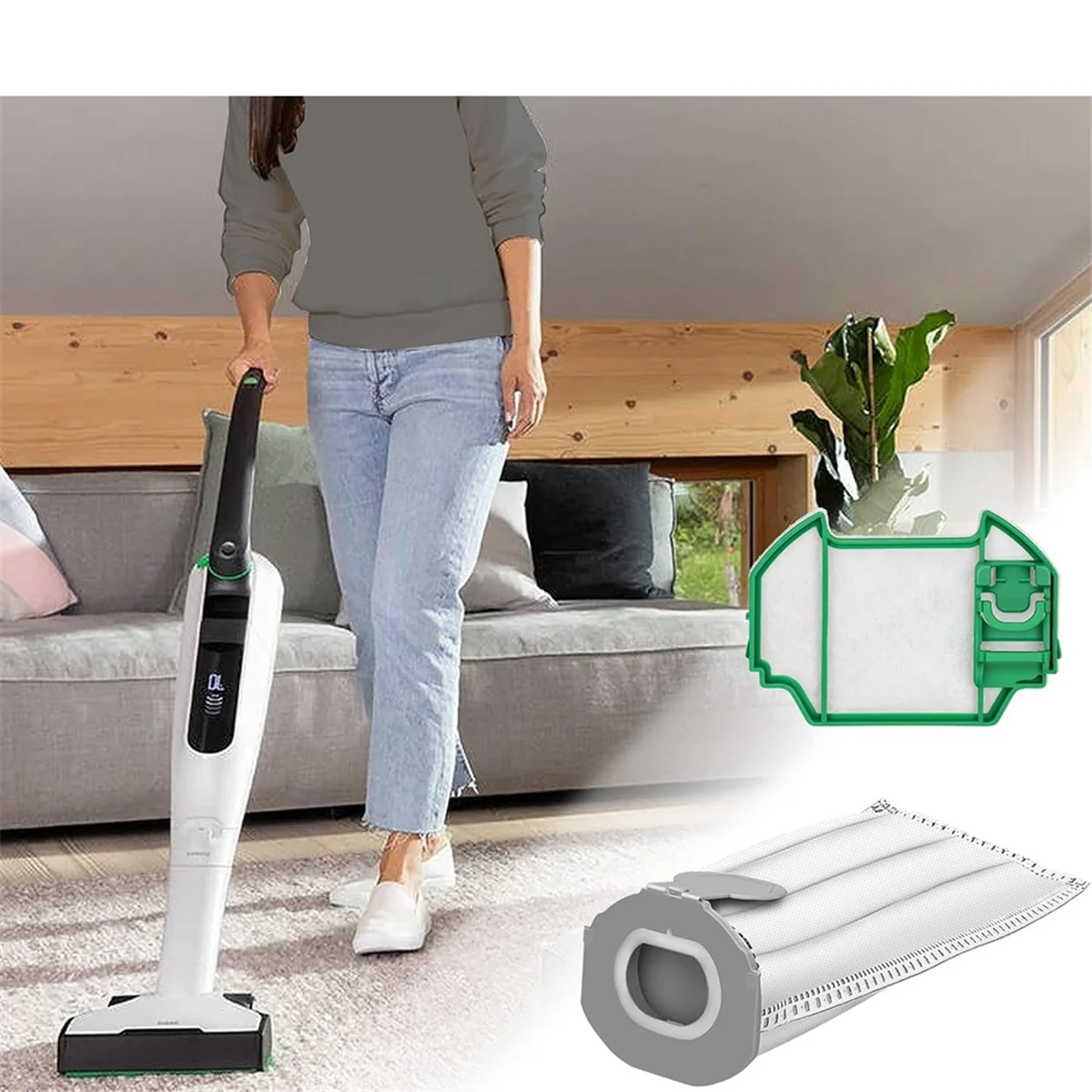 Vorwerk kobold掃除機バッグ,vk7 fp7,10個の交換用フィルターバッグと2個のフィルター,コードレスほうき用,素晴らしいオファー