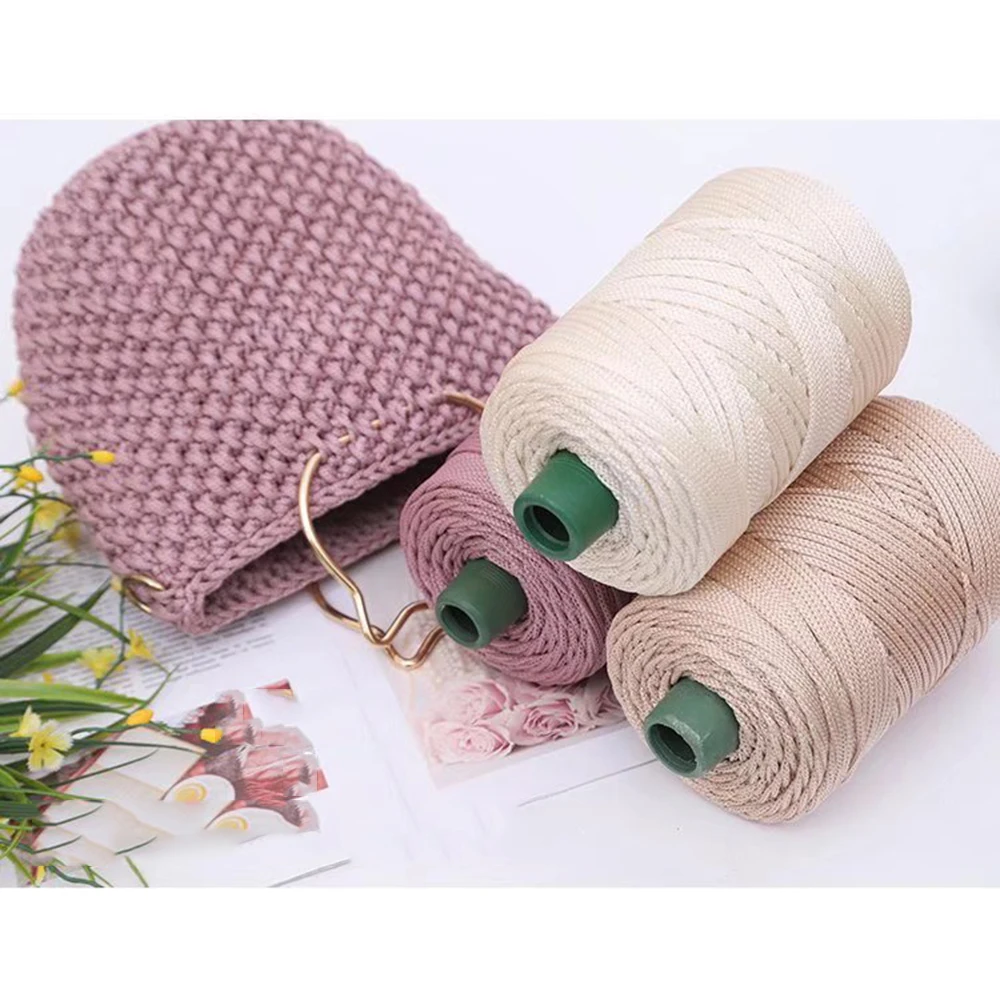 Crochet Yarn Ice Rope Thread Hand Knitting Bag Hat Shoes Woven DIY Cushion Weaving Yarns Women Purse Handbag Sewing Accessories