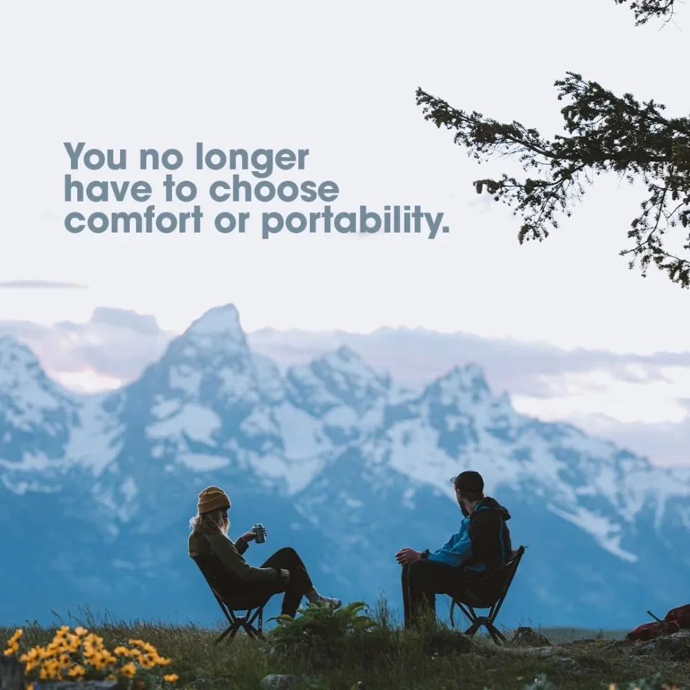 كرسي محمول الإصدار 1.0 - كرسي خفيف الوزن قابل للطي للتخييم يدعم 300 رطل مثالي للمغامرات الخارجية باللون الأسود