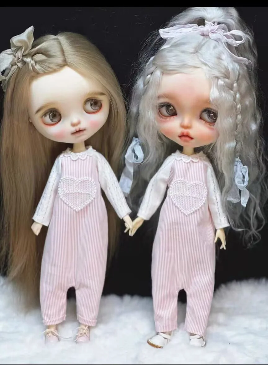 

1pcs heart pattern pink style 2025 Blythe/landoudou Jumpsuits (Fit for Lulu,ymy24,Ob22,24,26,zone, Jenny)