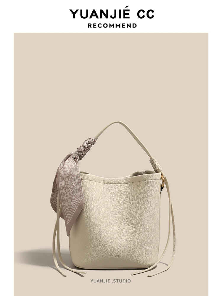 Ladies Bucket Bag 2026 New Style Luxury Leather Crossbody Bag Versatile Casual Handbag Shoulder Bag for Commuting And Daily Use
