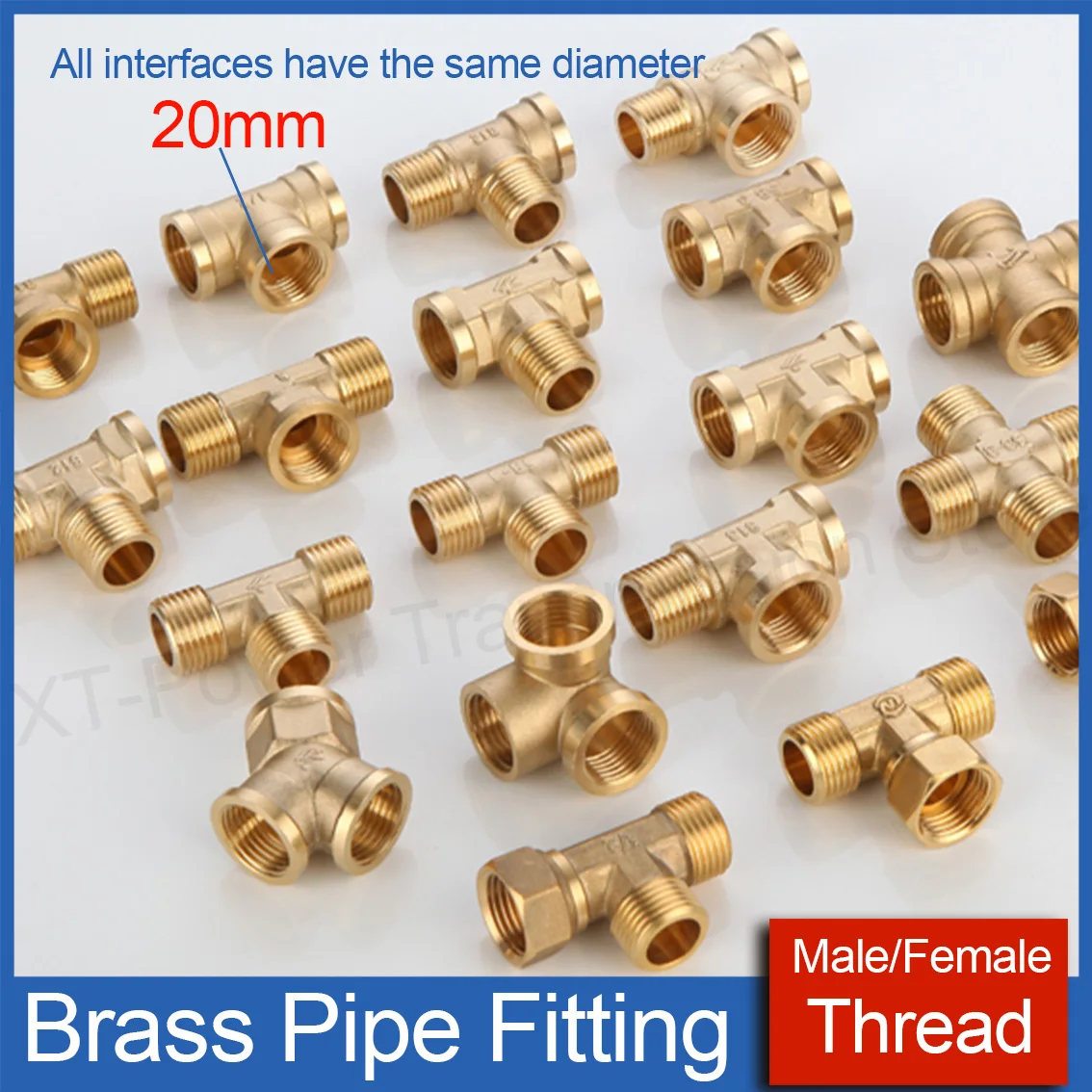 

1/2/5Pcs Pneumatic Plumbing Brass Pipe Fitting Male/Female Thread 1/2 BSP Tee Type Copper Fittings Water Oil Gas Joint Adapter
