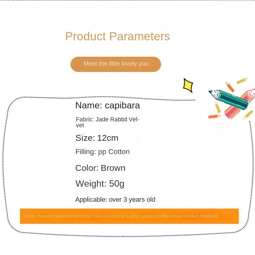 Capibara de dibujos animados, llavero de capibara de peluche, conejillo de indias, animales de peluche, colgante de capibara de simulación, tocado suave, muñeco de capibara, regalo