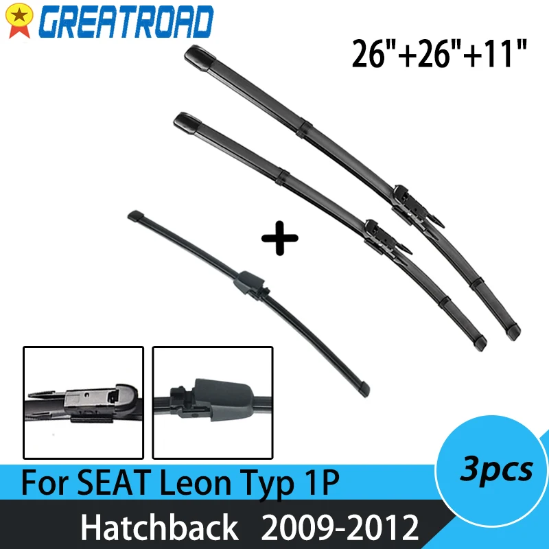 

Щетки стеклоочистителя передние и задние для SEAT Leon тип 1P Хэтчбек 2009 2010 2011 2012 лобовое стекло 26 "+ 26" + 11"