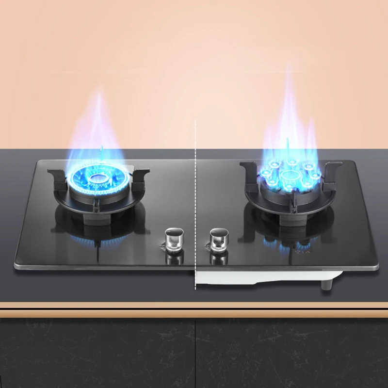 Газовая плита с откидной крышкой, умные газовые варочные панели из нержавеющей стали, верхняя батарея, 2 конфорки, газовая плита для кухни