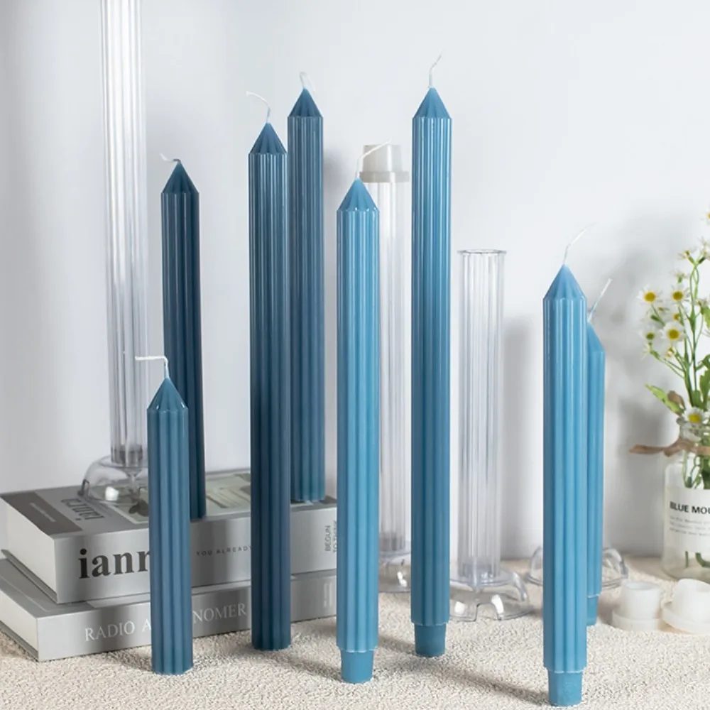 Size Pointed Long Rod Cylinder Candle Acrylic Mold Square Stripe Pole Plastic Mould Triangle Candlestick Making Tool Home Decor