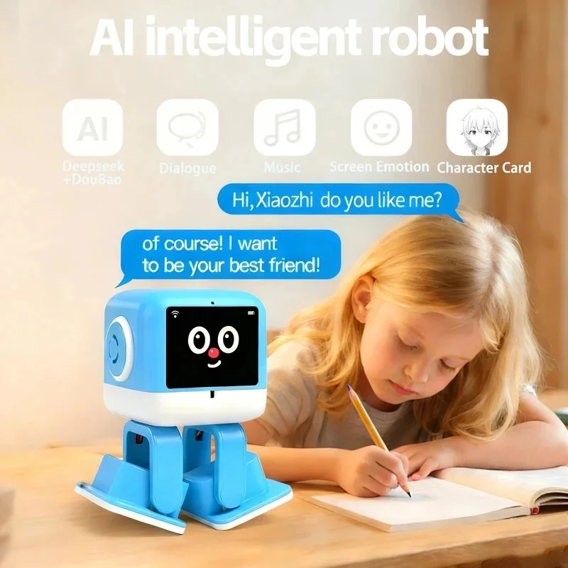 Robot intelligent IA WiFi pour l'éducation précoce des enfants, reconnaissance vocale et machine d'apprentissage éducative interactive.