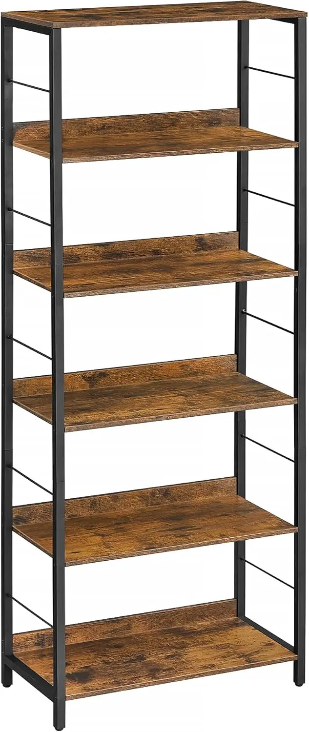 

6-Tier Bookshelf, Bookcase for Office, 11.8 x 23.6 x 70.1 Inches, Shelving Unit, with Back Panels, Industrial Style