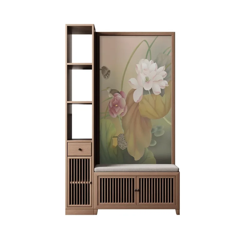 Screen partition, living room entrance door blocking, porch cabinet rack decoration, Chinese modern home
