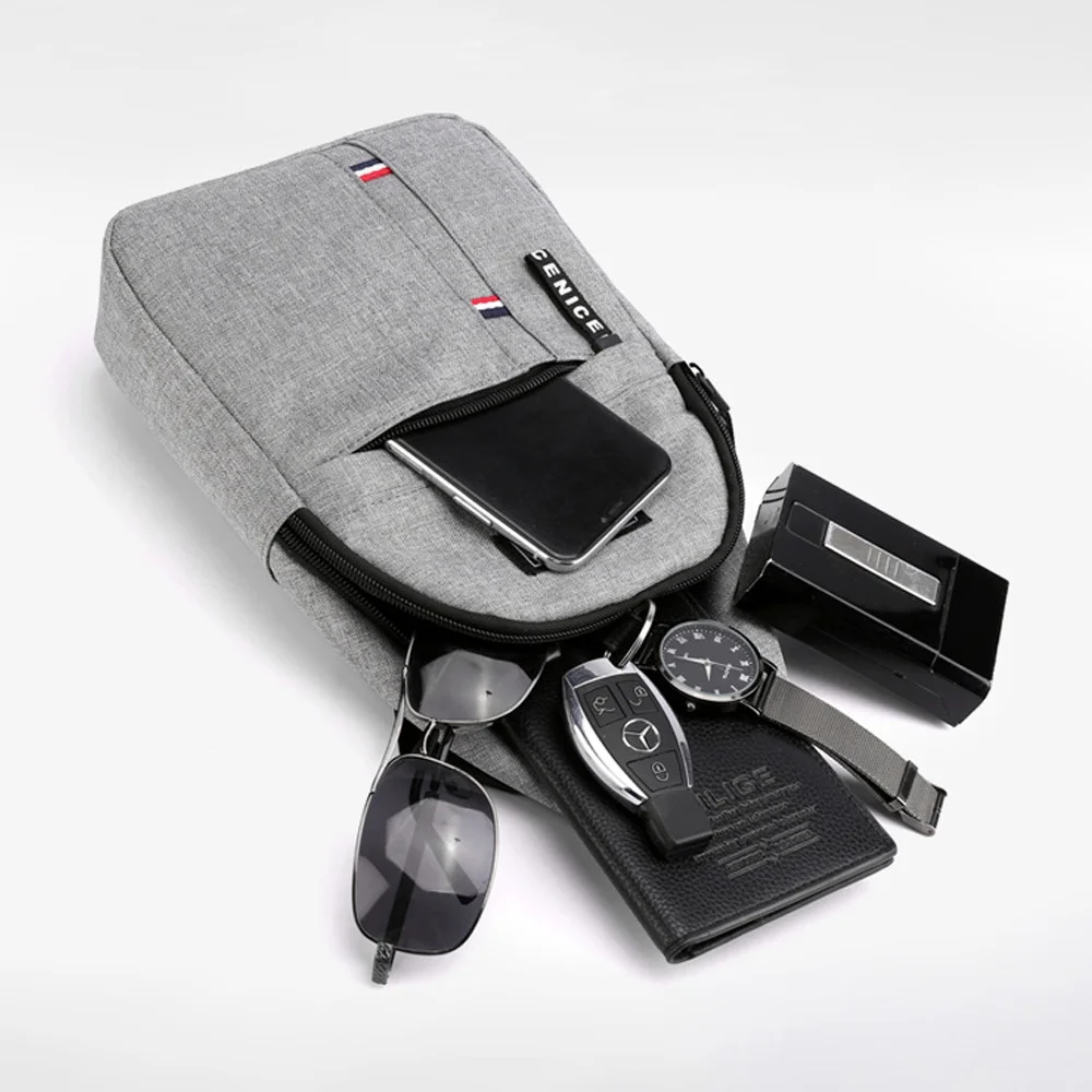 Chest Bag Messenger Pack Men Simple Multifunctional Shoulder Crossbody Bag Waterproof Storage Hand Bag Large-Capacity Fanny Pack