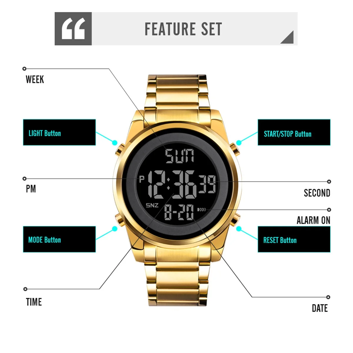 SKMEI 男性クロノ 2 時間デジタル腕時計ファッションスポーツエレクトロニクス腕時計カウントダウンアラーム防水時計男性女性のための