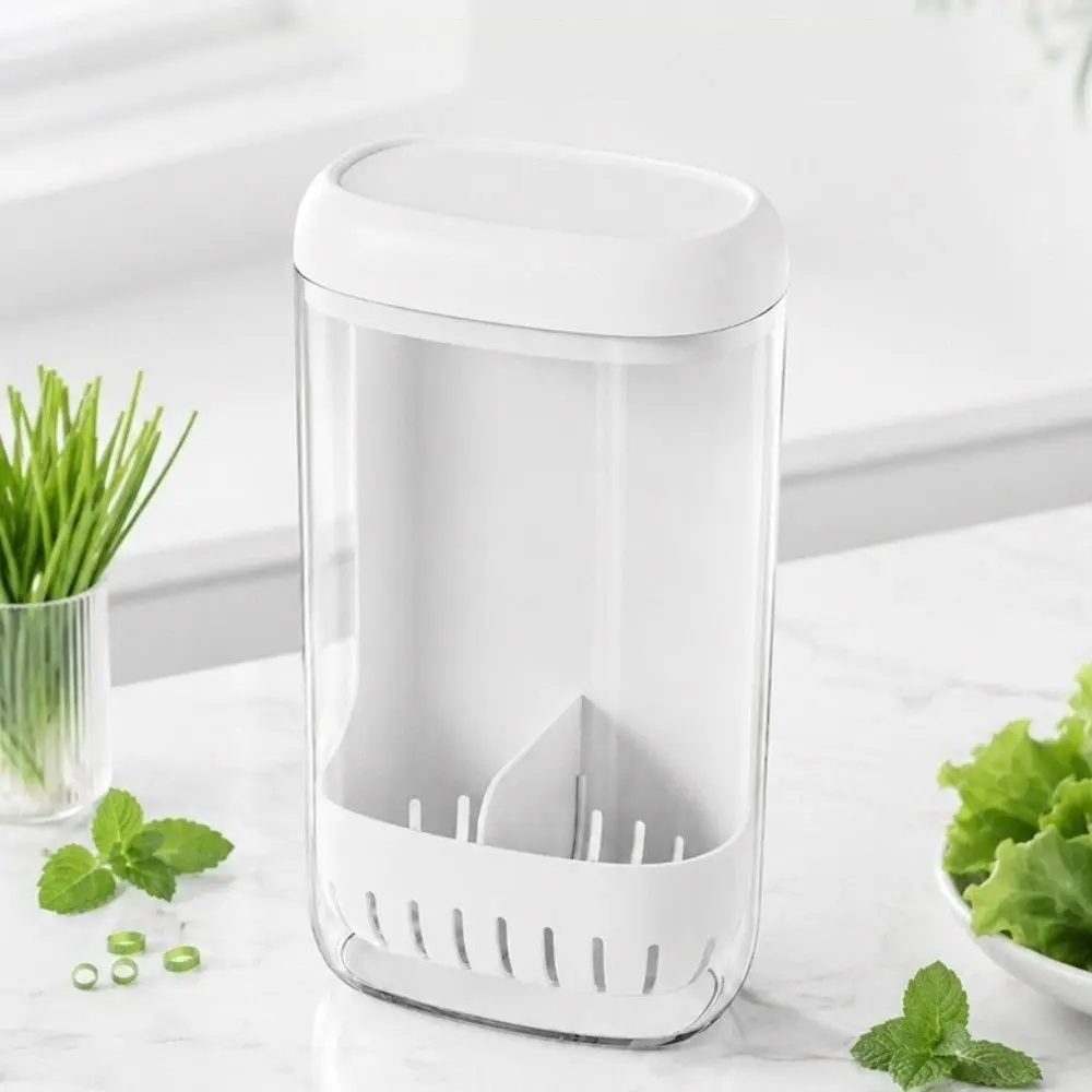 Clear Herb Storage Box Scallion Garlic Use Sealed Lid Fresh Keeping Box Multi Compartment Water Culture Container Kitchen Use
