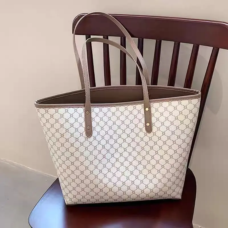 2 pçs/set design de luxo sacola para as mulheres grande capacidade bolsa moda impressão bolsa ombro na moda nova bolsa de compras