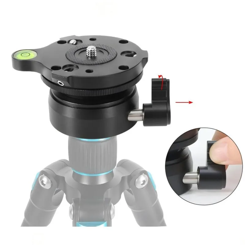 DY60N Camera Horizontal Adjustment Platform Aluminum Alloy Hemispherical Adjustable Base ±15% Vertical Fine 360° Rotation