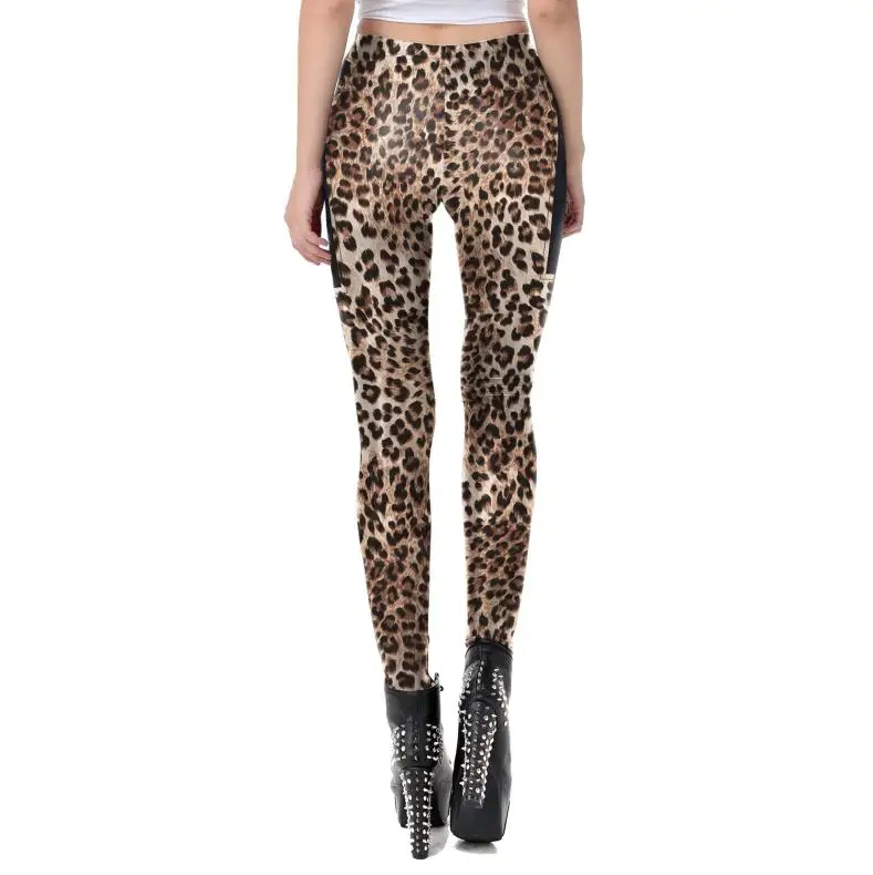 [You're My Secret] Damen-Leggings mit Leopardenmuster, sexy, figurbetont, eng anliegend, lässige lange Hose, weiche Hose mit mittlerer Bundhöhe, Sport- und Yoga-Unterteil. – Detail 5