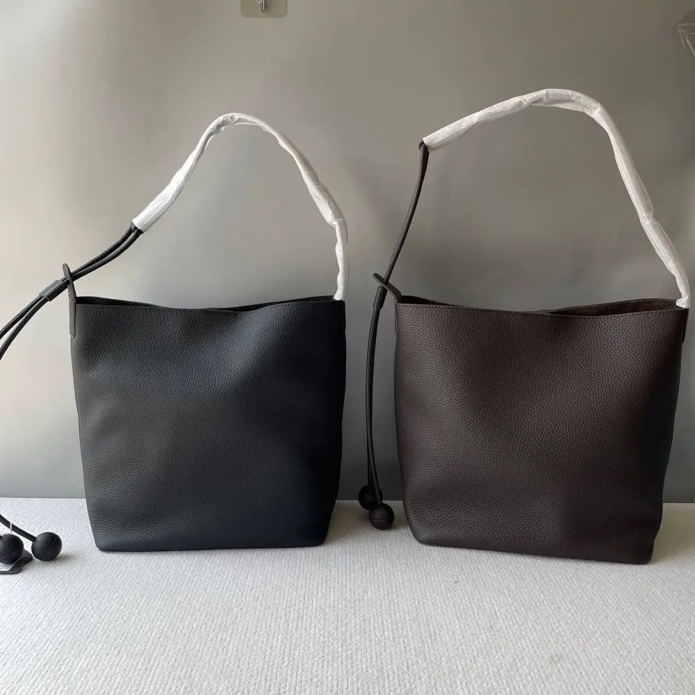 

Сумка-ведро из натуральной кожи первого слоя с премиальным дизайном, женская сумка из натуральной кожи, нишевый стиль, вместительная сумка через плечо для женщин