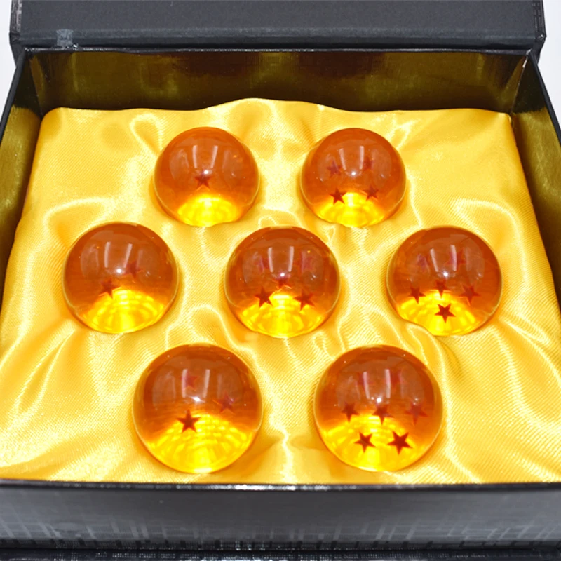 3,5 cm Anime Dragon Ball Z 7 estrellas bola de cristal naranja azul rojo resina globo de cristal adornos de escritorio juguetes colección regalos