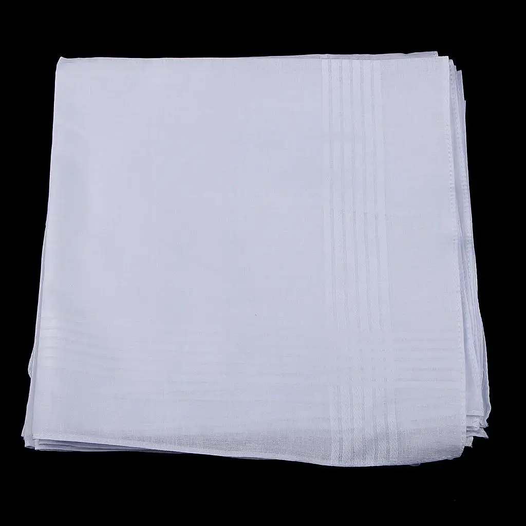 

12x мужские и женские белые нагрудные хлопковые носовые платки Hankie Hanky Sweat Face To