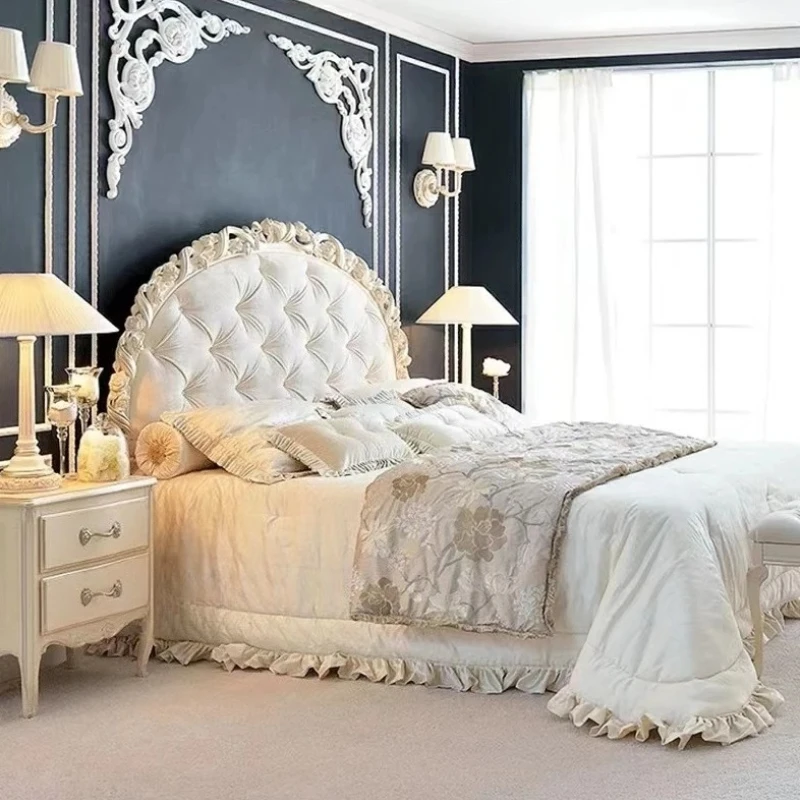Italian Master Modern Bedroom Bed Custom High End Sleeping Wooden Human Bed Double European Frame Cama Matrimonial Furniture