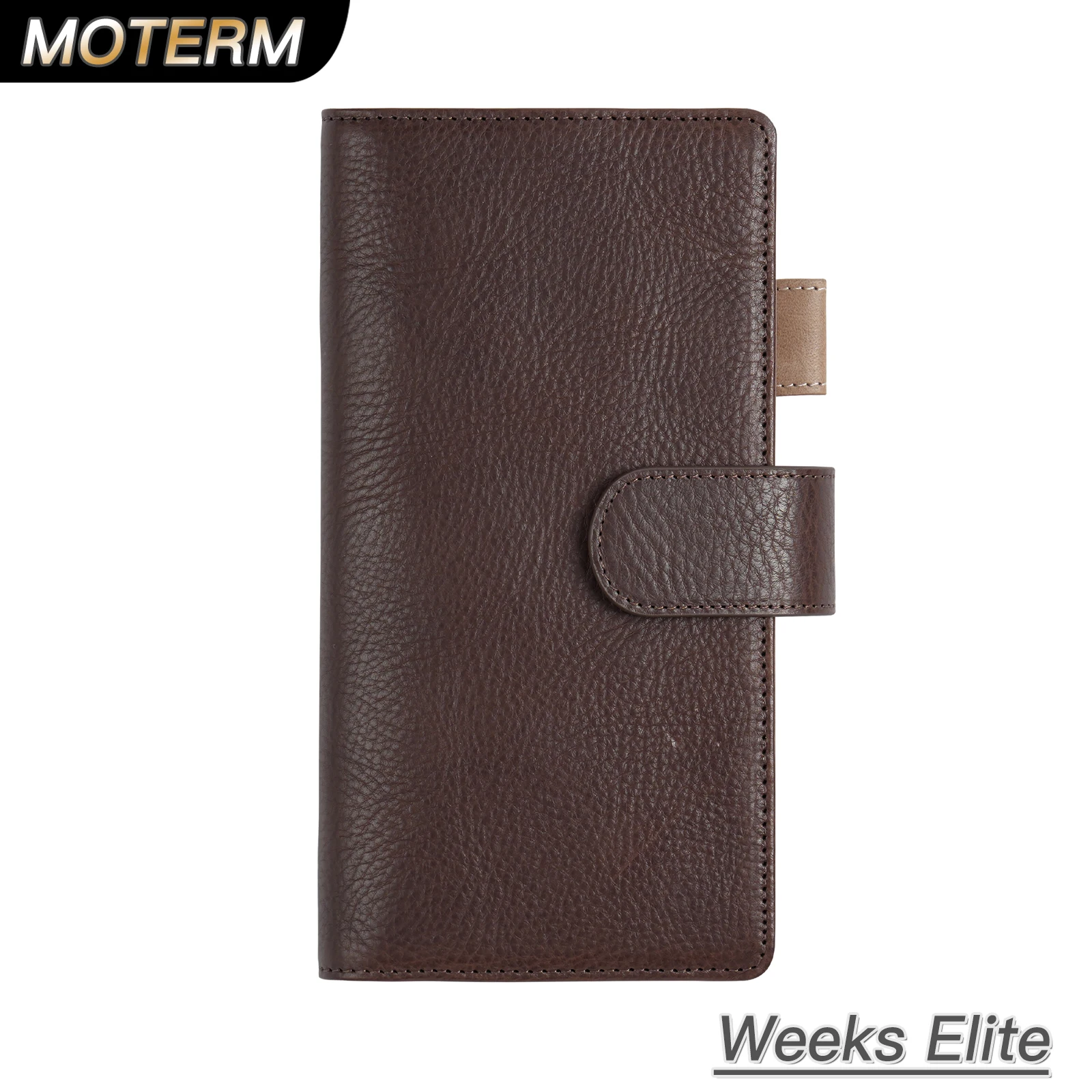Moterm Weeks Elite Planner Cover para Hobonichi Weeks/Mega cuaderno de cuero curtido vegetal sin organizador de bolsillo grande